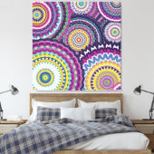 Vet Paars Mutli-Mandalas Canvas Afdruk (Insitu (Slaapkamer))