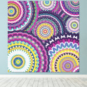 Vet Paars Mutli-Mandalas Canvas Afdruk (Insitu (Houten vloer))