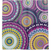 Vet Paars Mutli-Mandalas Douchegordijn (Voorkant)