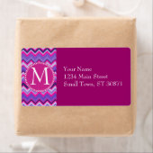 Vet Paars Roze Tribal Chevron Zig Zags Etiket (Insitu)