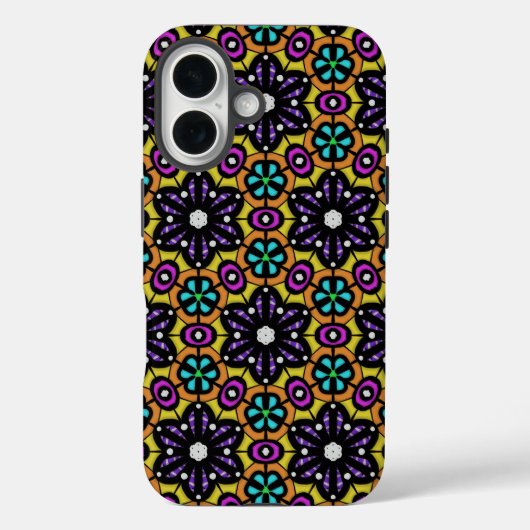 Vet Paars Violet Flower Geometric Pattern Case-Mate iPhone Case (Achterkant)
