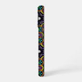 Vet Paars Violet Flower Geometric Pattern iPhone 16 Hoesje (Linkerkant)