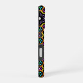 Vet Paars Violet Flower Geometric Pattern iPhone 16 Hoesje (Rechterkant)