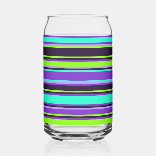 Vet Paarse, Aqua, & Chartreuse Gestreepte glazen b (Rechts)