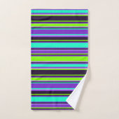 Vet Paarse, Aqua, & Chartreuse Gestreepte handdoek (Handdoek)