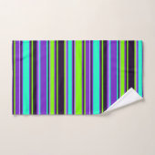 Vet Paarse, Aqua, & Chartreuse Gestreepte handdoek (Handdoek)