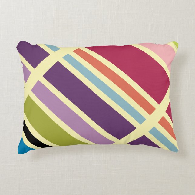 Vet Paarse Blauw en Sinaasappel Accent Kussen (Voorkant)