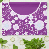 Vet paarse bloemen Floral Pattern genaamd Theedoek (Gevouwen)