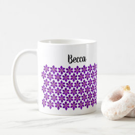 Vet Paarse Clematis bloemmotief gepersonaliseerd Koffiemok