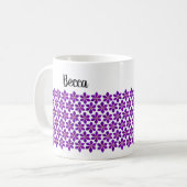 Vet Paarse Clematis bloemmotief gepersonaliseerd Koffiemok (Voorkant links)