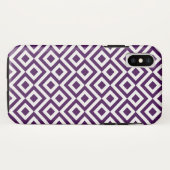 Vet Paarse en witte geometrische meander Case-Mate iPhone Case (Achterkant (horizontaal))