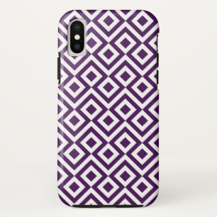 Vet Paarse en witte geometrische meander Case-Mate iPhone Case