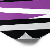 Vet Paarse en zwarte Zigzag Abstract Design Poster (Hoek)