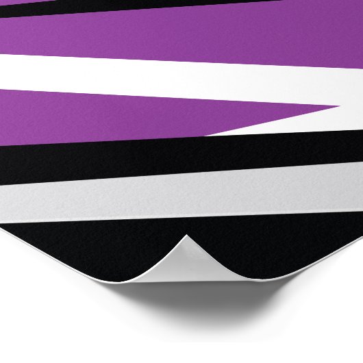 Vet Paarse en zwarte Zigzag Abstract Design Poster (Hoek)