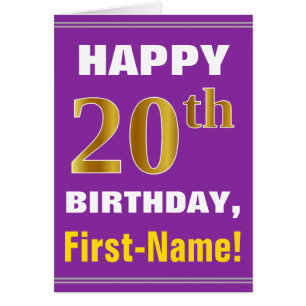 Vet, Paarse, Faux Gold 20ste Verjaardag w / Naam K