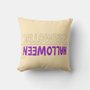 Vet Paarse Halloween woordmerk met Retro Fun Kussen