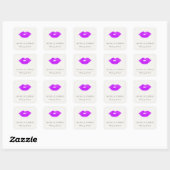 Vet Paarse Lippen Waterverf Make-up Artiest Vierkante Sticker (Vel)