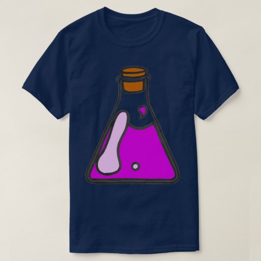 Vet paarse punt in een erlenmeyer t-shirt (Design voorkant)