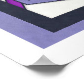 Vet Paarse Roze Geometrische Abstracte Industriële Poster (Hoek)