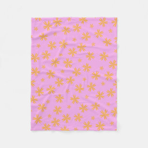 Vet Paarse Sinaasappel Tropische Bloemen Botanisch Fleece Deken