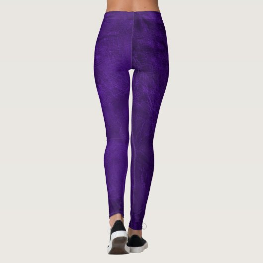 Vet Paarse verontruste lederen Leggings (Achterkant)