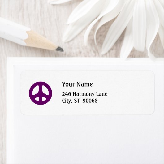 Vet Paarse Vredesteken Custom Return Label (Insitu)