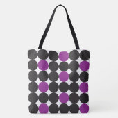 Vet Paarse zwarte Stippen Geometrische patronen Tote Bag (Achterkant)