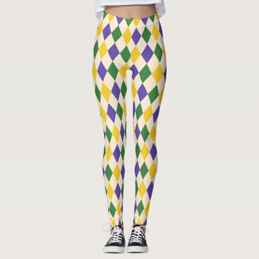 Vet Papaya Harlequin controlepatroon Leggings (Voorkant)