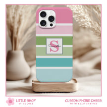 Vet pastel gestreepte monogram