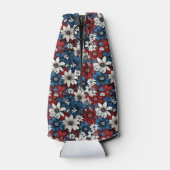 Vet patriottisch bloempatroon flesjeskoeler (Achterkant)