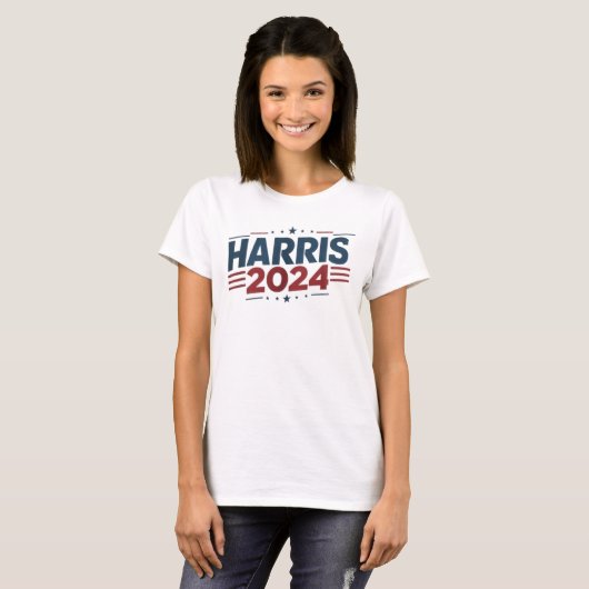 Vet Patriottisch Rood, Wit en Blauw Harris 2024 T-shirt (Voorkant volledig)