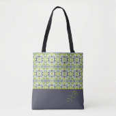 Vet Pattern Monogramed Tote Bag (Voorkant)