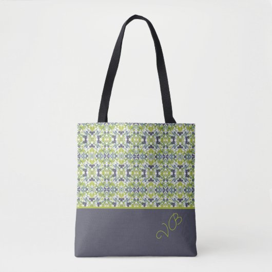 Vet Pattern Monogramed Tote Bag (Voorkant)