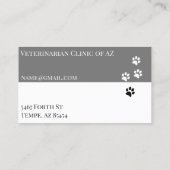 Vet Paw Black Grey Block Pets Visitekaartje (Achterkant)