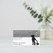 Vet Paw Black Grey Block Pets Visitekaartje (Staand voorkant)