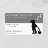 Vet Paw Black Grey Block Pets Visitekaartje (Voorkant)