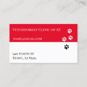 Vet Paw Black Grey Block Pets Visitekaartje (Achterkant)