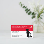 Vet Paw Black Grey Block Pets Visitekaartje (Staand voorkant)