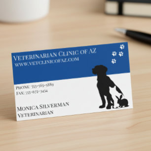 Vet Paw Black Grey Block Pets Visitekaartje