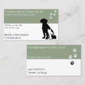 Vet Paw Black Grey Block Pets Visitekaartje (Voorkant / Achterkant)