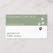 Vet Paw Black Grey Block Pets Visitekaartje (Achterkant)