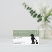 Vet Paw Black Grey Block Pets Visitekaartje (Staand voorkant)