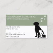 Vet Paw Black Grey Block Pets Visitekaartje (Voorkant)