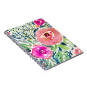 Vet Peach Painterly Waterverf Floral Notitieboek (Rechterzijde)