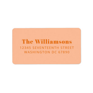 Vet Peach Typography Custom Return Adres Etiket