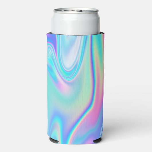 Vet Penseel Script Naam eindigt met een Aqua Iride Seltzer Blikjeskoeler (Seltzer Achterkant)