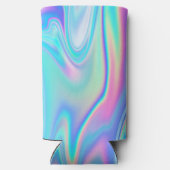 Vet Penseel Script Naam eindigt met een Aqua Iride Seltzer Blikjeskoeler (Achterkant)