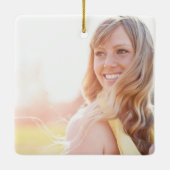 Vet Penseelscript Hart Blush Foto Keramisch Ornament (Achterkant)