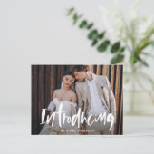 Vet penseelscript Introducing Wedding Elopement Briefkaart (Staand voorkant)