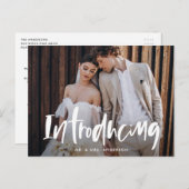 Vet penseelscript Introducing Wedding Elopement Briefkaart (Voorkant / Achterkant)